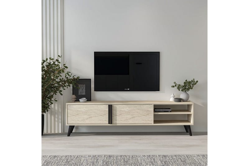 Ythmere Tv-bänk 160 cm - Taupe - Möbler - TV- & Mediamöbler - TV bänk & mediabänk