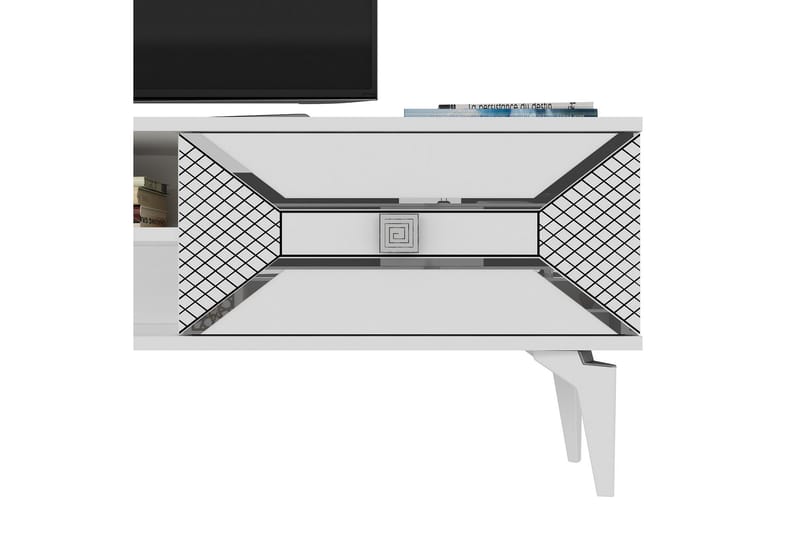 Yumedi Tv-bänk 150 cm - Vit/Silver - Möbler - TV- & Mediamöbler - TV bänk & mediabänk
