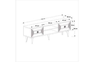 Yumedi Tv-bänk 150 cm - Vit/Silver - Möbler - TV- & Mediamöbler - TV bänk & mediabänk