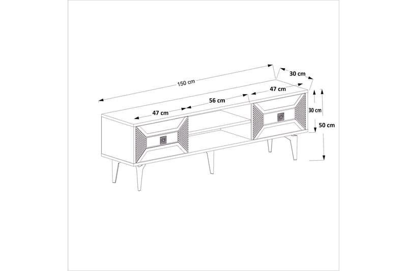 Yumedi Tv-bänk 150 cm - Vit/Silver - Möbler - TV- & Mediamöbler - TV bänk & mediabänk