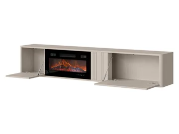 Zalricus TV-bänk LED-Flamma 190x36 cm - Svart, valnöt - Möbler - TV- & Mediamöbler - TV bänk & mediabänk