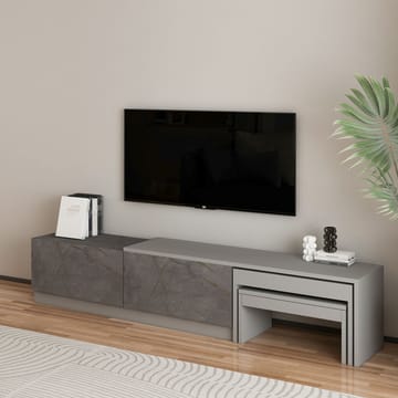 Zalven TV-bänk 180x36x30 cm - gordionmarmor och grå - Möbler - TV- & Mediamöbler - TV bänk & mediabänk