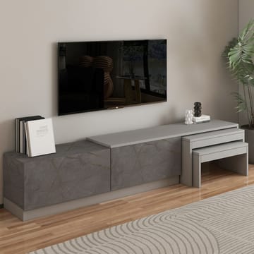 Zalven TV-bänk 180x36x30 cm - gordionmarmor och grå - Möbler - TV- & Mediamöbler - TV bänk & mediabänk