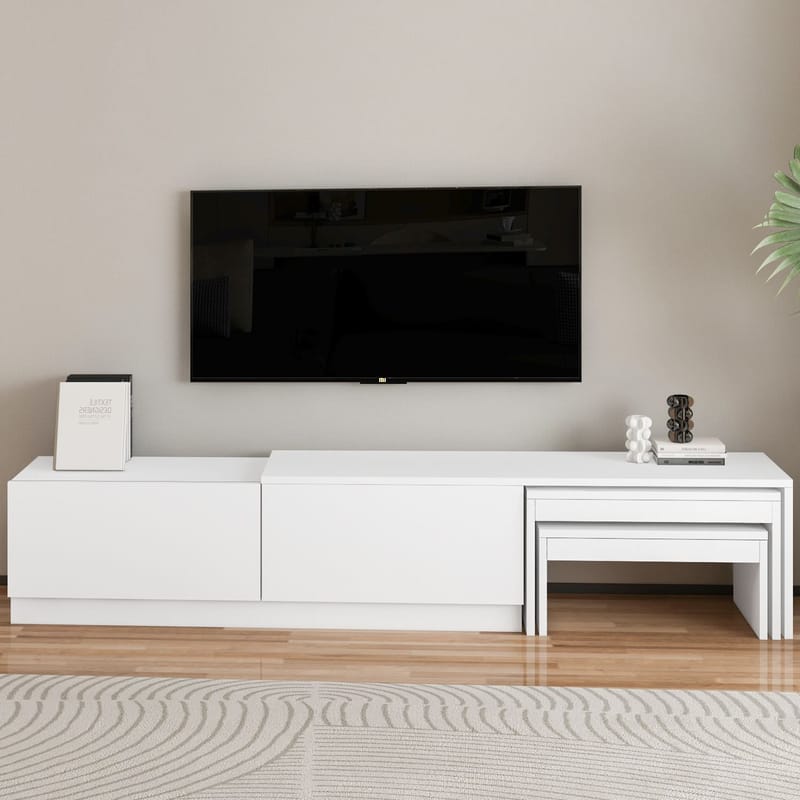 Zalven TV-bänk 180x36x30 cm - vit - Möbler - TV- & Mediamöbler - TV bänk & mediabänk