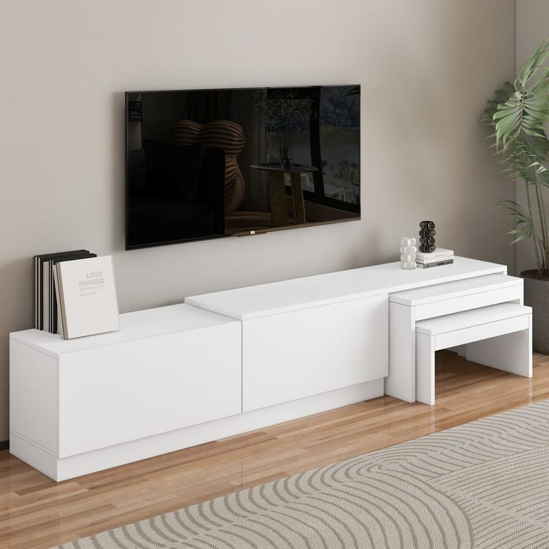 Zalven TV-bänk 180x36x30 cm - vit - Möbler - TV- & Mediamöbler - TV bänk & mediabänk