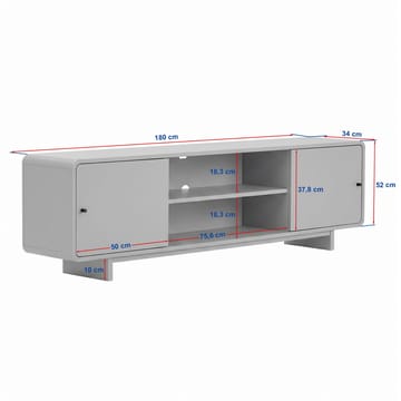 Zavio TV-bänk 180x52x34 cm - Valnöt - Möbler - TV- & Mediamöbler - TV bänk & mediabänk