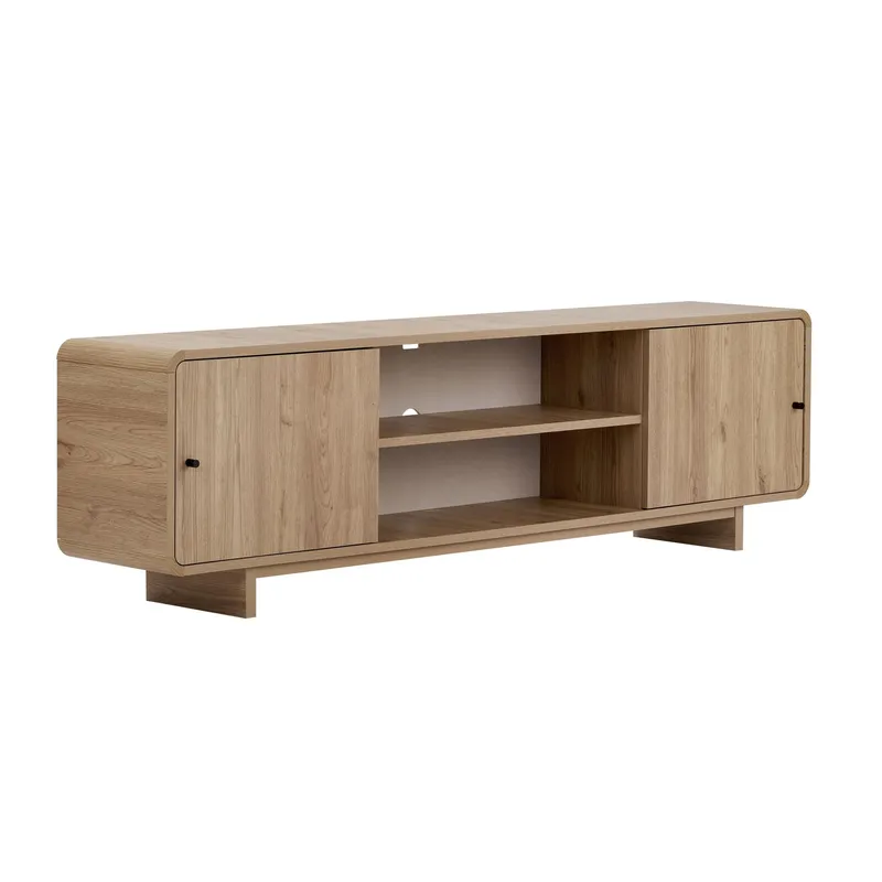 Zavio TV-bänk med Förvaring 180x52x34 cm, Ek