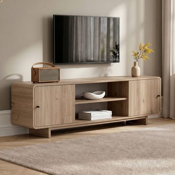 Zavio TV-bänk med Förvaring 180x52x34 cm - Ek - Möbler - TV- & Mediamöbler - TV bänk & mediabänk
