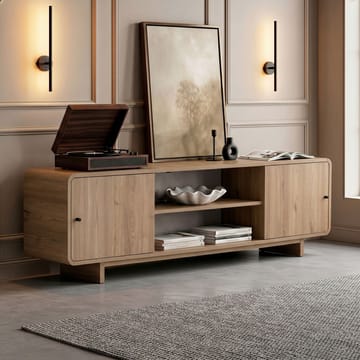 Zavio TV-bänk med Förvaring 180x52x34 cm - Ek - Möbler - TV- & Mediamöbler - TV bänk & mediabänk