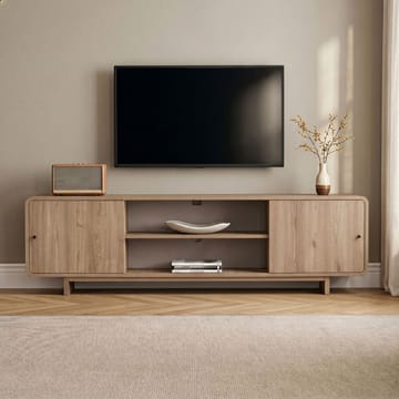 Zavio TV-bänk med Förvaring 180x52x34 cm - Ek - Möbler - TV- & Mediamöbler - TV bänk & mediabänk