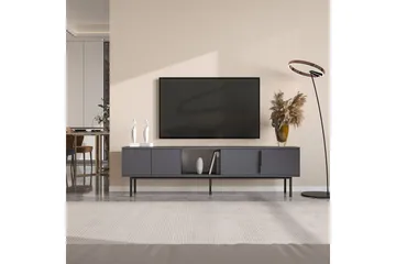 Zeiran Golvstående TV Bänk 180 cm med Förvaring i Målat Trä - Antracit - Möbler - TV- & Mediamöbler - TV bänk & mediabänk