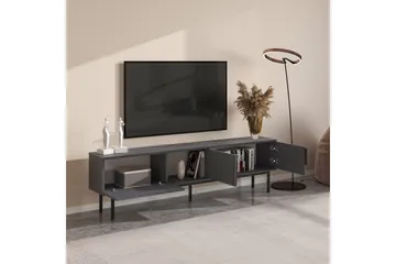 Zeiran Golvstående TV Bänk 180 cm med Förvaring i Målat Trä - Antracit - Möbler - TV- & Mediamöbler - TV bänk & mediabänk