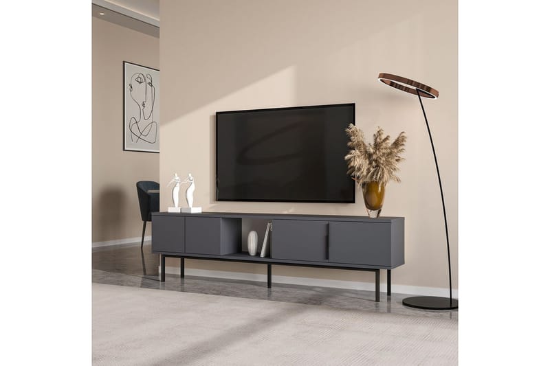 Zeiran Tv-bänk 180 cm - Antracit - Möbler - TV- & Mediamöbler - TV bänk & mediabänk