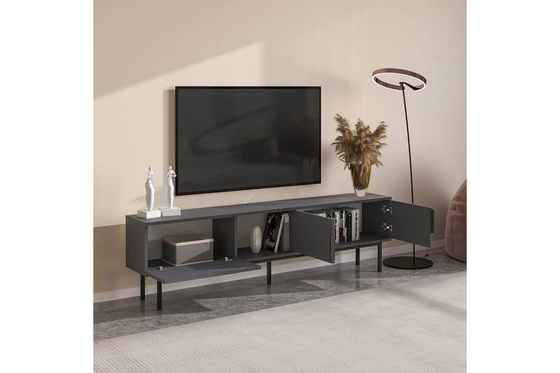 Zeiran Tv-bänk 180 cm - Antracit - Möbler - TV- & Mediamöbler - TV bänk & mediabänk