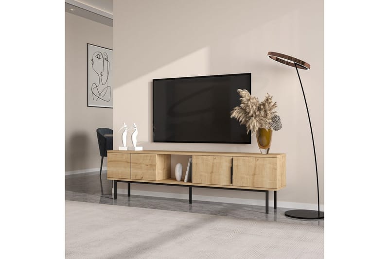 Zeiran Tv-bänk 180 cm - Mediumfärgat trä - Möbler - TV- & Mediamöbler - TV bänk & mediabänk