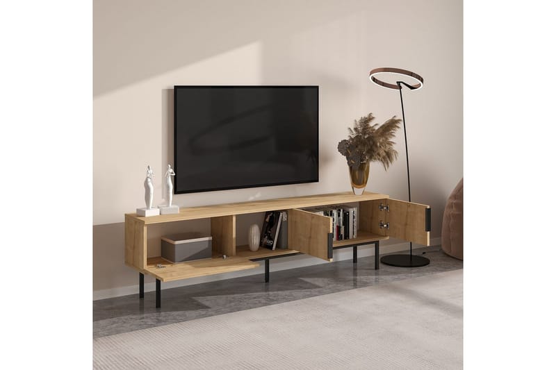 Zeiran Tv-bänk 180 cm - Mediumfärgat trä - Möbler - TV- & Mediamöbler - TV bänk & mediabänk