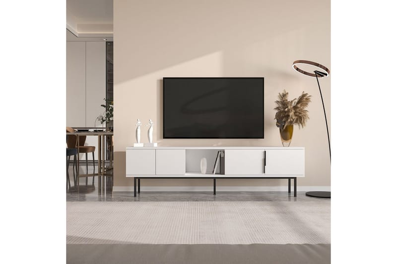 Zeiran Tv-bänk 180 cm - Vit - Möbler - TV- & Mediamöbler - TV bänk & mediabänk