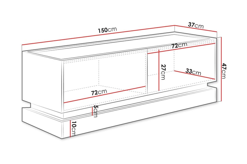 Zelric Tv-bänk 150 cm - Beige - Möbler - TV- & Mediamöbler - TV bänk & mediabänk