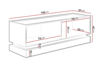 Zelric Tv-bänk 150 cm - Beige - Möbler - TV- & Mediamöbler - TV bänk & mediabänk