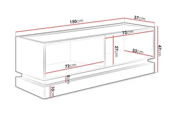 Zelric Tv-bänk 150 cm - Svart - Möbler - TV- & Mediamöbler - TV bänk & mediabänk