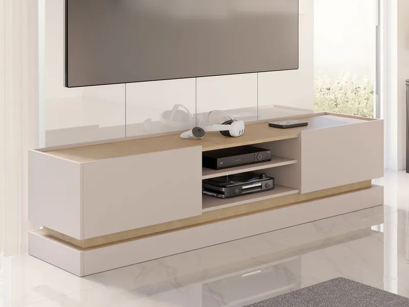 Zelric Tv-bänk 200 cm - Beige - Möbler - TV- & Mediamöbler - TV bänk & mediabänk