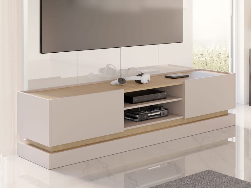Zelric Tv-bänk 200 cm - Beige - Möbler - TV- & Mediamöbler - TV bänk & mediabänk