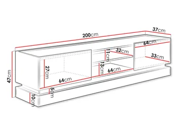 Zelric Tv-bänk 200 cm - Svart - Möbler - TV- & Mediamöbler - TV bänk & mediabänk