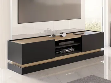 Zelric Tv-bänk 200 cm - Svart - Möbler - TV- & Mediamöbler - TV bänk & mediabänk