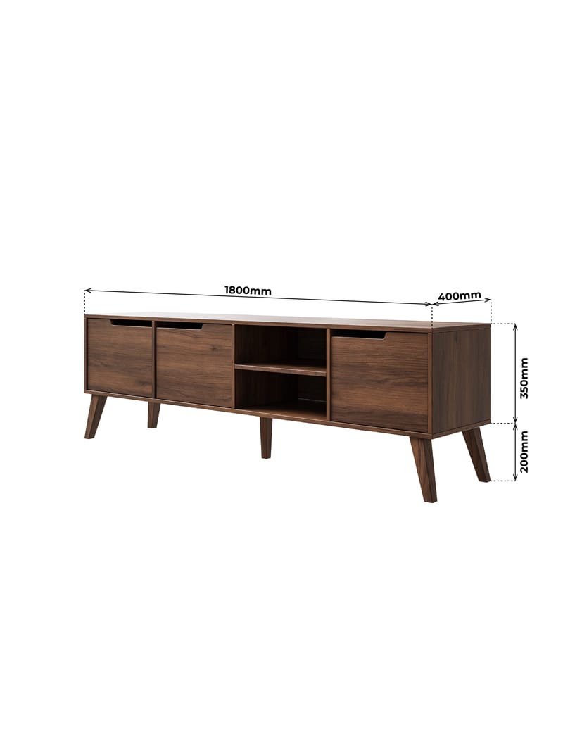 Zelto Tv-Bänk 180 cm - Warmia valnöt - Möbler - TV- & Mediamöbler - TV bänk & mediabänk