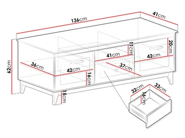 Zeylor Tv-Bänk 136 cm - Möbler - TV- & Mediamöbler - TV bänk & mediabänk