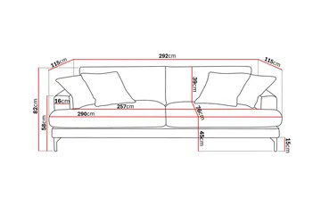 Menard Premium 5-sits Djup Soffa i Chenille - Brun - Möbler - Soffa
