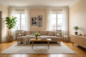 Menard Premium 5-sits Djup Soffa i Tyg - Beige - Möbler - Soffa