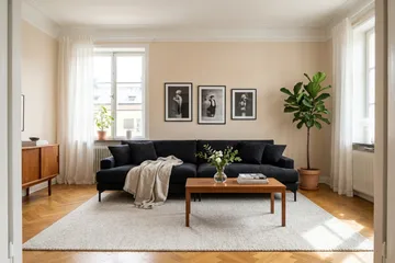 Menard Premium 5-sits Djup Soffa i Chenille - Svartt - Möbler - Soffa