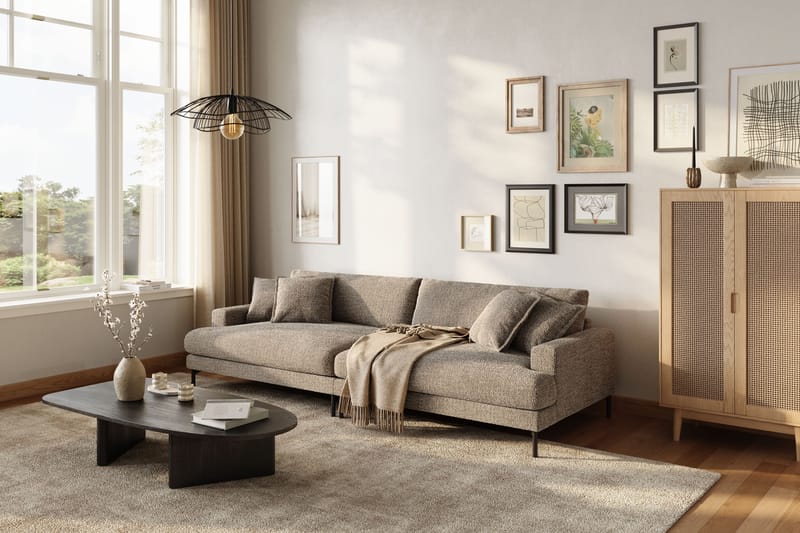 Menard Premium 5-sits Djup Soffa i Chenille - Brun - Möbler - Soffa