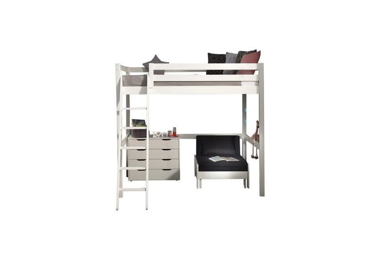 4-dörrars byrå och bäddsoffa Pino Mezzanine 140 x 200 cm - 140 x 200 cm - Möbler - Säng - Möbelset för sovrum