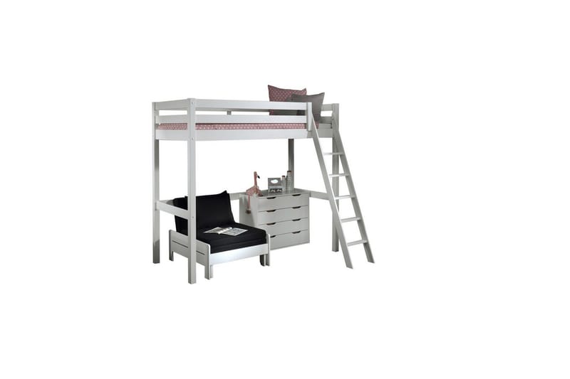 4-dörrars byrå och bäddsoffa Pino Mezzanine 90 x 200 cm - 90 x 200 cm - Möbler - Säng - Möbelset för sovrum