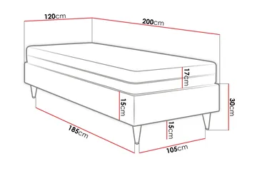 Adeliza Ramsäng 120x200 cm - Konstläder/Svart/Trä/Metall - Möbler - Säng - Ramsäng