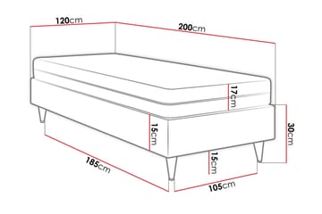Adeliza Ramsäng 120x200 cm - Konstläder/Vit/Trä/Metall - Möbler - Säng - Ramsäng