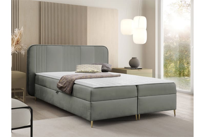 Alani Sängpaket Kontinentalsäng 140x200 cm - Grå - Möbler - Säng - Kontinentalsäng