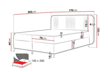 Alani Sängpaket Kontinentalsäng 140x200 cm - Grå - Möbler - Säng - Kontinentalsäng