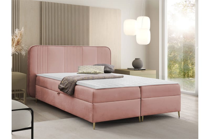 Alani Sängpaket Kontinentalsäng 160x200 cm - Rosa - Möbler - Säng - Kontinentalsäng