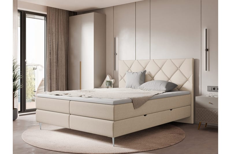 Alasia Sängpaket Kontinentalsäng 140x200 cm - Beige - Möbler - Säng - Kontinentalsäng