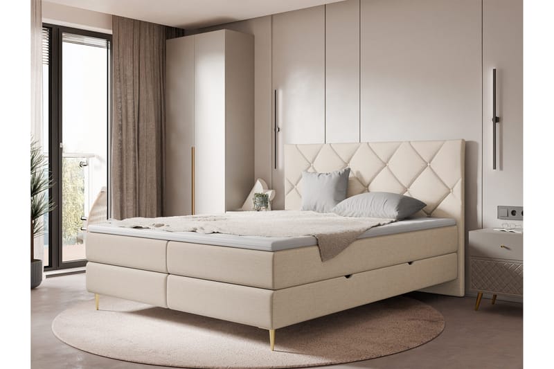 Alasia Sängpaket Kontinentalsäng 160x200 cm - Beige - Möbler - Säng - Kontinentalsäng