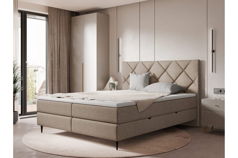 Alasia Sängpaket Kontinentalsäng 160x200 cm - Brun - Möbler - Säng - Kontinentalsäng