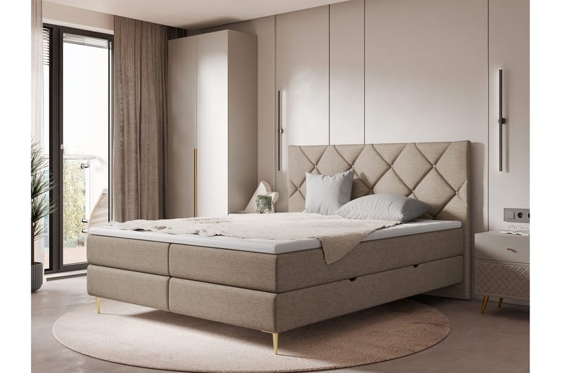Alasia Sängpaket Kontinentalsäng 160x200 cm - Brun - Möbler - Säng - Kontinentalsäng
