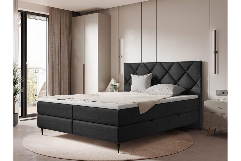 Alasia Sängpaket Kontinentalsäng 160x200 cm - Svart - Möbler - Säng - Kontinentalsäng
