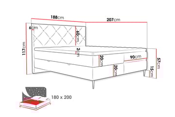 Alasia Sängpaket Kontinentalsäng 180x200 cm - Beige - Möbler - Säng - Kontinentalsäng