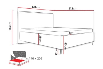 Alaudin Sängram 140x200 cm - Grön - Möbler - Säng - Sängram & sängstomme