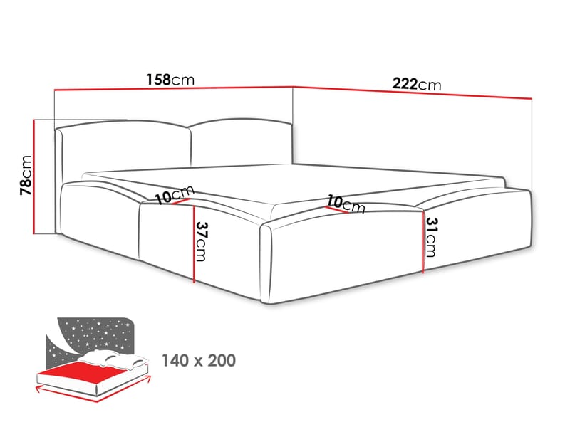 Aldrosen Sängram med förvaring 140x200 cm - brun - Möbler - Säng - Säng med förvaring
