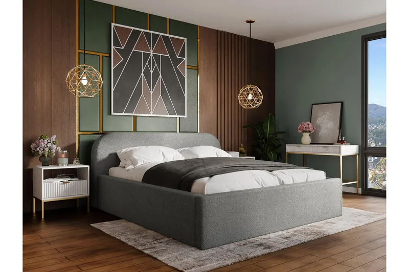 Alfiya Sängram 140x200 cm - Grå - Möbler - Säng - Sängram & sängstomme